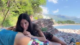 I couldnt pass by a strangers hard cock and jerked him off on a public beach with katty west