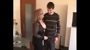 Asian aunt and mom fuck naive son