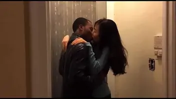 Boyfriend and girlfriend kissing