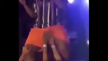 Eating stripper pussy on stage