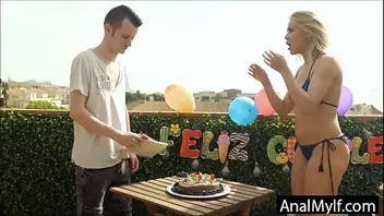 Girlfriend with stranger birthday surprise