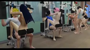 Haciendo ejercicio desnuda