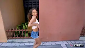 Sexy beautiful ebony ts gets nutted in