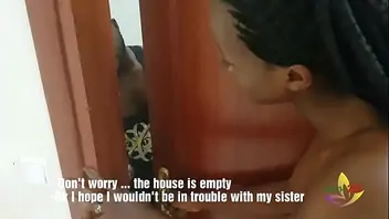 Sister masturbates while brother is in showee
