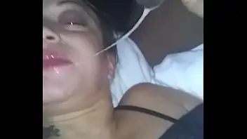 Wife mouth full of cum
